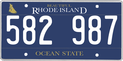 RI license plate 582987