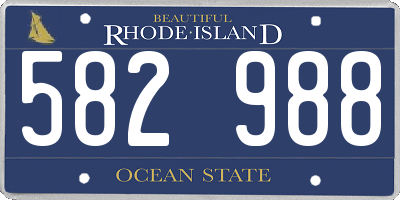 RI license plate 582988