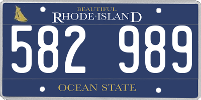 RI license plate 582989