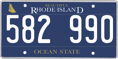 RI license plate 582990