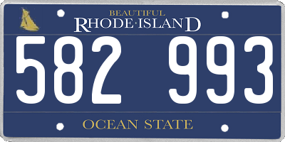 RI license plate 582993