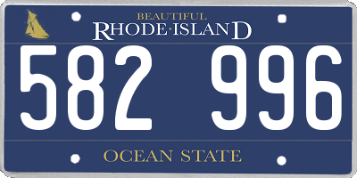 RI license plate 582996