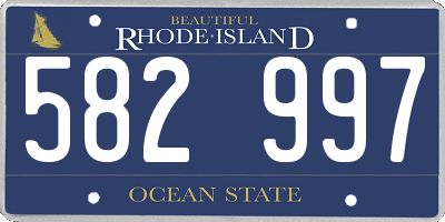 RI license plate 582997