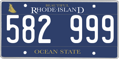 RI license plate 582999
