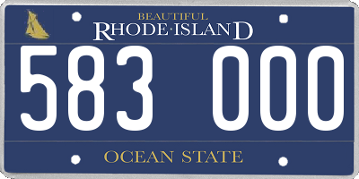 RI license plate 583000