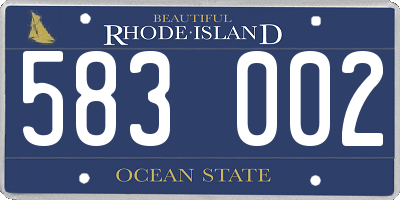 RI license plate 583002