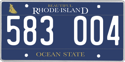 RI license plate 583004