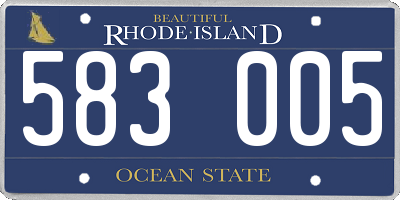 RI license plate 583005