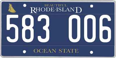 RI license plate 583006