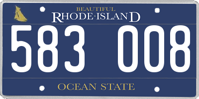 RI license plate 583008