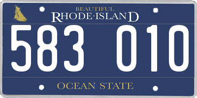 RI license plate 583010