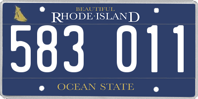 RI license plate 583011
