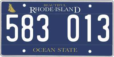 RI license plate 583013
