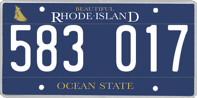 RI license plate 583017