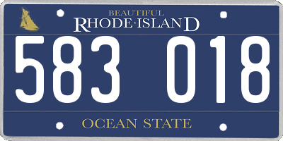 RI license plate 583018