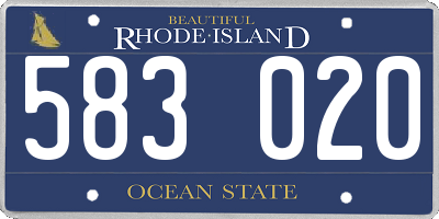 RI license plate 583020