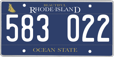 RI license plate 583022