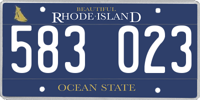 RI license plate 583023