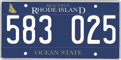 RI license plate 583025