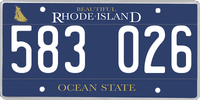 RI license plate 583026