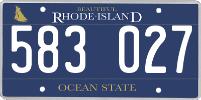 RI license plate 583027