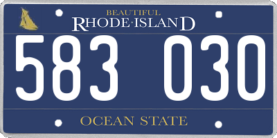 RI license plate 583030