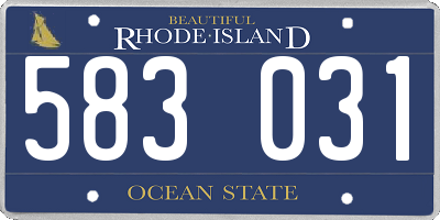 RI license plate 583031
