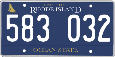 RI license plate 583032