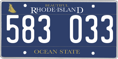RI license plate 583033