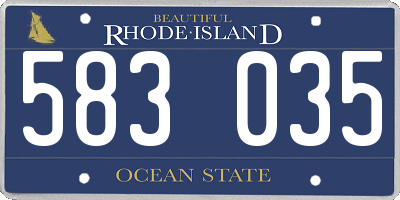 RI license plate 583035