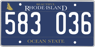 RI license plate 583036