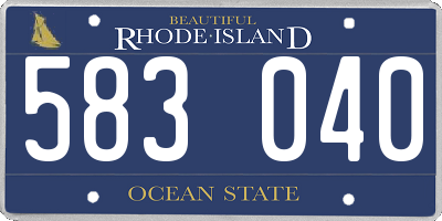 RI license plate 583040