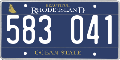 RI license plate 583041