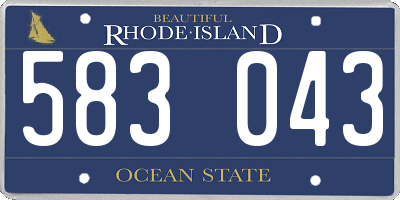 RI license plate 583043