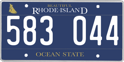 RI license plate 583044