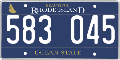 RI license plate 583045
