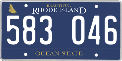 RI license plate 583046