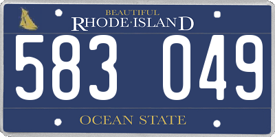 RI license plate 583049