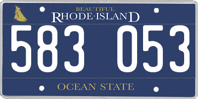 RI license plate 583053