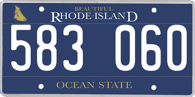 RI license plate 583060