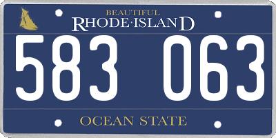 RI license plate 583063
