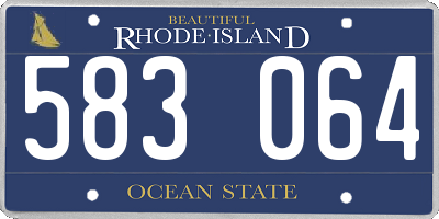 RI license plate 583064