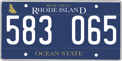 RI license plate 583065