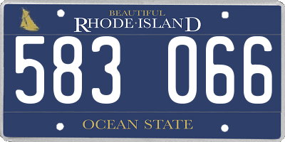 RI license plate 583066