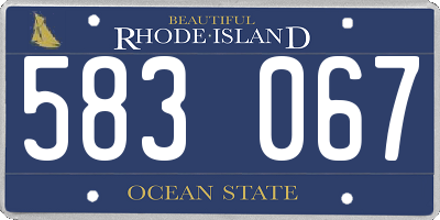 RI license plate 583067