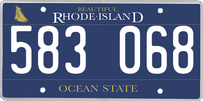 RI license plate 583068