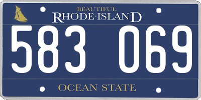 RI license plate 583069