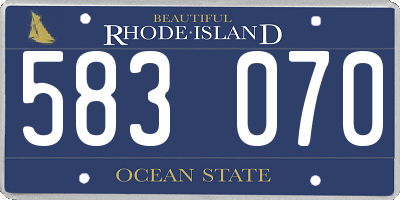 RI license plate 583070