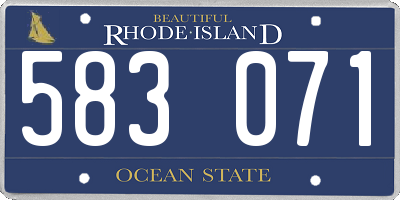 RI license plate 583071