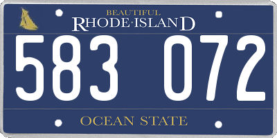 RI license plate 583072